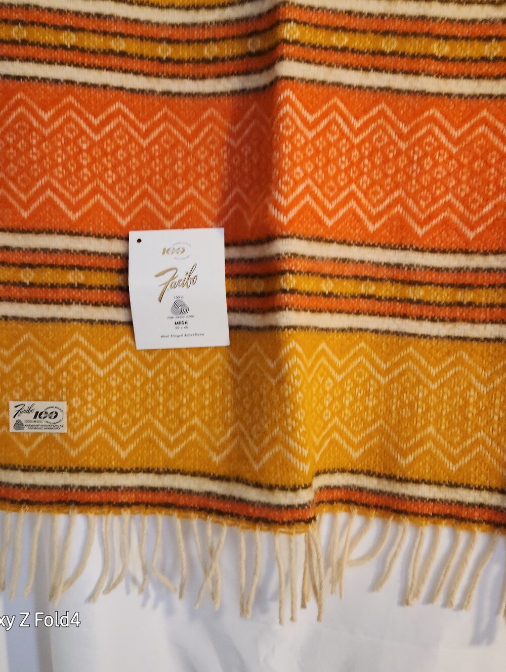 Handwoven Orange & Yellow Decorative Throw Blanket/ Faribo - Picture 14 of 16